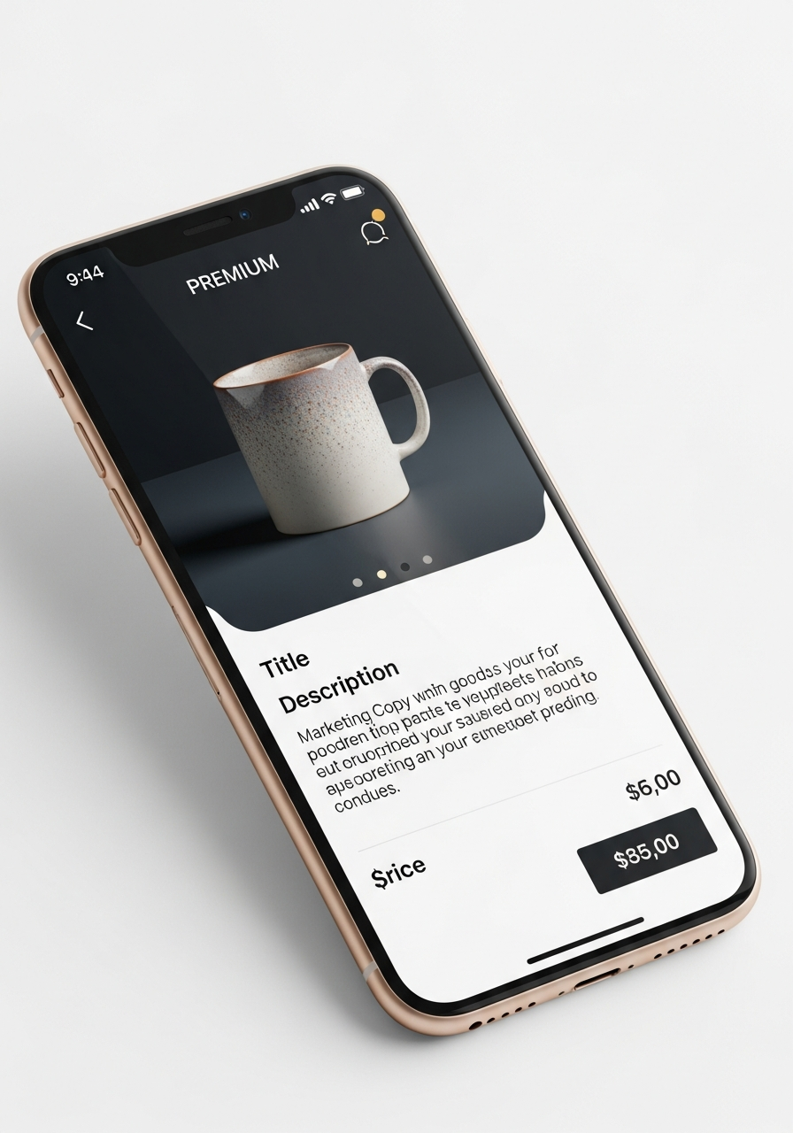 Automerce app copy creation screen
